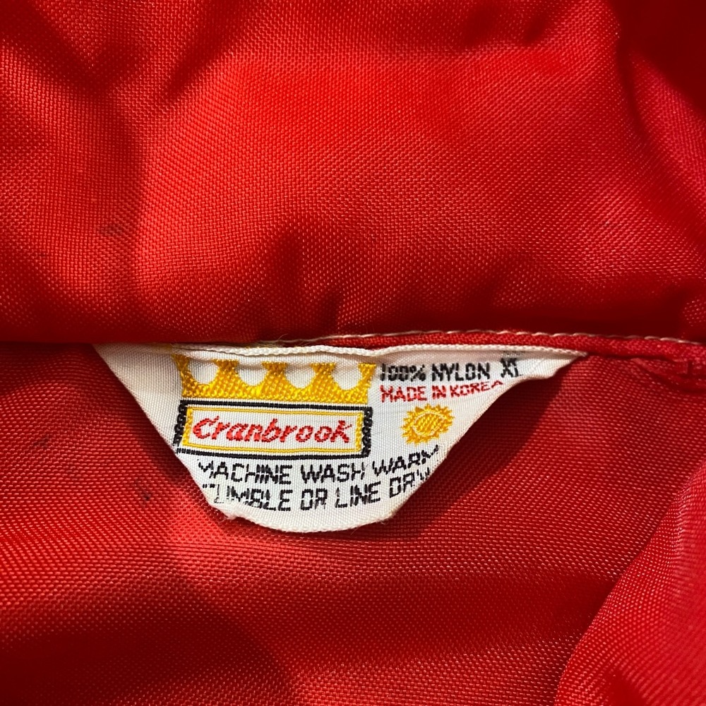 Cranbrook Vtg 50s 60s Hoodie Full Zip Windbreaker Jacket Red Nylon‎ Rockabilly - Picture 13 of 13